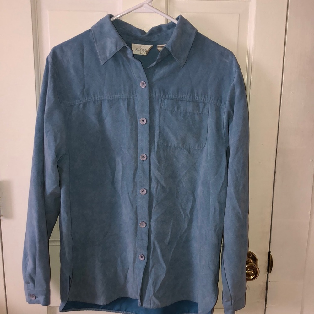 Suede longsleeve button down